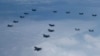 南韓空軍發布的照片顯示美韓空軍舉行聯合軍演。（2022年6月7日）