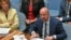 Президент Європейської ради Шарль Мішель під час виступу в Раді безпеки ООН у Нью-Йорку 6 червня 2022 р.