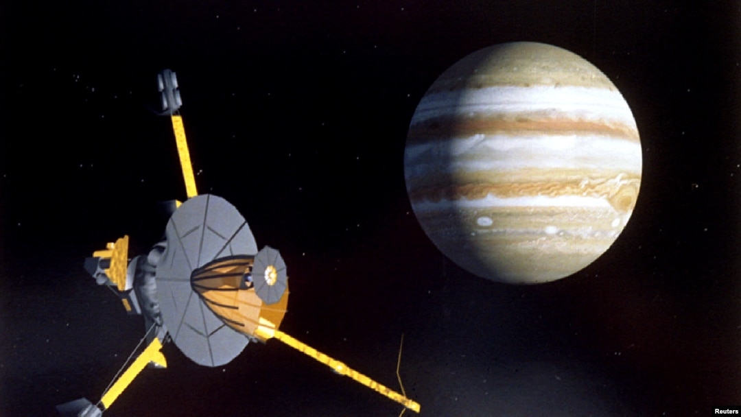 Pesawat ruang angkasa Galileo dalam jarak terdekat dengan Planet Jupiter. (Foto: Reuters)