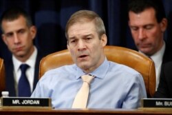 FILE - Rep. Jim Jordan. R-Ohio, votes no on the second article of impeachment against President Donald Trump during a House Judiciary Committee meeting on Capitol Hill, in Washington, Dec. 13, 2019.