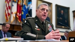 Chairman of the Joint Chiefs of Staff Gen. Mark Milley speaks during a House Armed Services Committee hearing on the fiscal year 2023 defense budget, in Washington, April 5, 2022.