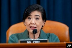 FILE - Rep. Judy Chu, D-Calif., speaks on Capitol Hill in Washington, March 17, 2022.