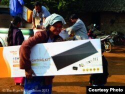 All homes on the Koung Jor Shan Refugee Camp on the Thai-Burma border have solar panels, making it the world’s first solar-lit refugee camp. (The Branch Foundation)