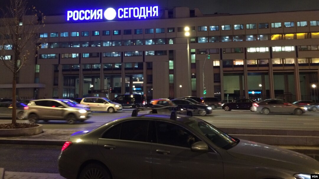 Kantor media propaganda Presiden Rusia Vladimir Putin, "Russia Today", di Moskow. 