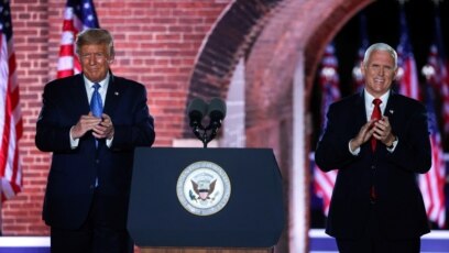Tổng thống Donald Trump và Phó Tổng thống Mike Pence tại Đại hội Đảng Cộng hòa 2020.