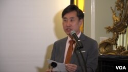 15일 미국 워싱턴에서 열린 ‘북한 자유이주민의 인권을 위한 국제의원연맹(IPCNKR)’ 18차 총회에서 한국 하태경 의원이 발언하고 있다.