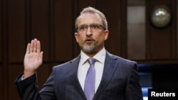 Twitter Inc.'s former security chief Peiter "Mudge" Zatko is sworn in to testify before a Senate Judiciary Committee hearing to discuss allegations from his whistleblower complaint that the social media company misled regulators, on Capitol Hill in Washington, Sept. 13, 2022.