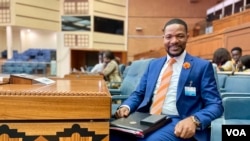 Richard Munang, deputy regional director of the United Nations Environment Program’s Africa office, poses for a photo at the African Ministerial Conference on the Environment, Sept. 12, 2022, in Dakar. (Annika Hammerschlag/VOA)