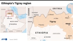 Map showing the Tigray region of Ethiopia.