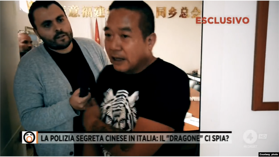 意大利Rete 4頻道採訪旅意福建華僑華人同鄉總會的報導截圖