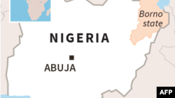 Map of Nigeria locating Borno state. 