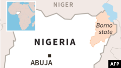 Map of Nigeria locating Borno state