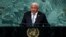 Prime Minister of Fiji Josaia Voreqe Bainimarama addresses the 77th session of the U.N. General Assembly, Sept. 23, 2022, at U.N. headquarters.