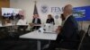 U.S. President Joe Biden receives a briefing on Hurricane Fiona’s impact on Puerto Rico from FEMA and other officials at the FEMA Region 2 office in New York, Sept. 22, 2022.