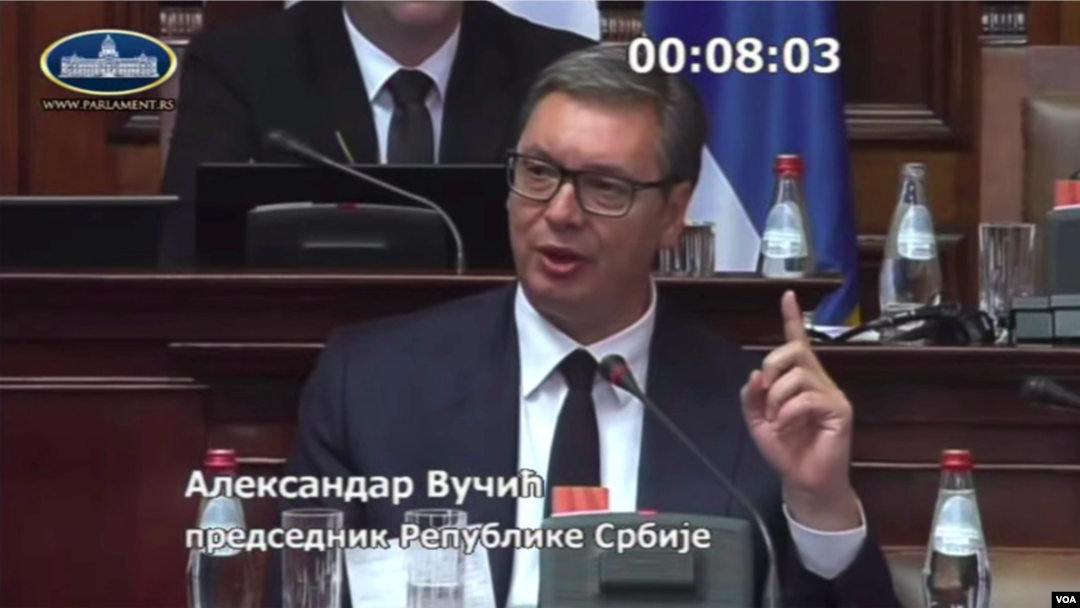 Predsednik Srbije Aleksandar Vučić obraća se poslanicima u Skupštini Srbije 13. septembra 2022. godine
