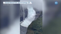 Buzulun Dağ Yamacından Kopma Anı 