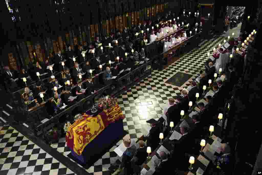 The Committal Service for Queen Elizabeth II is held in St. George&#39;s Chapel at Windsor Castle, Sept. 19, 2022.