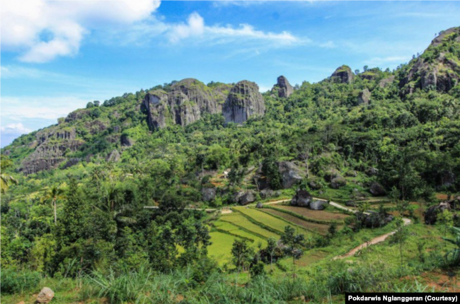 Lansekap kawasan ekowisata Nglanggeran. (Foto: Courtesy/Pokdarwis Nglanggeran)