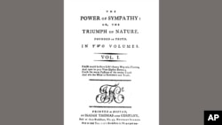 Prvo izdanje knjige "Moć simpatije" Vilijama Hila Brauna iz 1789. godine.(AP/Penguin Classics)