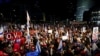 Protesto contra o governo em Tel Aviv, Israel
