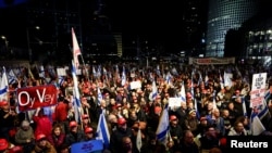 Protesto contra o governo em Tel Aviv, Israel
