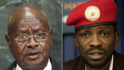 Rais Yoweri Museveni Kaguta na mgombea urais wa upinzani Robert Kyagulanyi maarufu kama Bobi Wine.