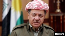 Kurdish Regional Government President Masoud Barzani smiles in Arbil, about 350 km north of Baghdad Jun. 2, 2013.