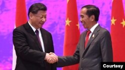 Presiden Indonesia Joko Widodo bersama Presiden China Xi Jinping di Badung, Bali, 15 November 2022.(Setpres RI)