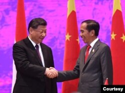 Presiden Indonesia Joko Widodo bersama Presiden China Xi Jinping di Badung, Bali, 15 November 2022.(Setpres RI)