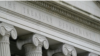 Detalle del ala frontal del edificio del Departamento del Tesoro de Estados Unidos, en Washington, el 4 de mayo de 2021. 