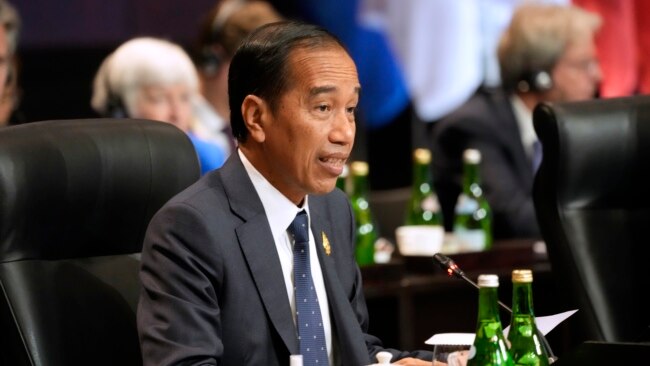 Indonesia's President Joko Widodo speaks during the Partnership for Global Infrastructure and Investment meeting at the G-20 summit, Nov. 15, 2022, in Nusa Dua, Bali, Indonesia.