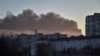 Smoke rises over Lviv, Ukraine, after Russian missile strikes on Nov. 15, 2022.