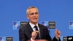NATO Secretary-General Jens Stoltenberg speaks during a press conference at the NATO headquarters, Nov. 16, 2022 in Brussels, Belgium.
