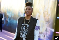 Lena Waithe arrives at the world premiere of "Ready Player One" at the Dolby Theatre on Monday, March 26, 2018, in Los Angeles.