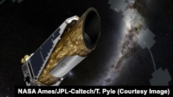 FILE - Artist's impression of the Kepler spacecraft in one of its observing configurations