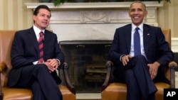 El presidente Barack Obama con el mandatario mexicano Enrique Pena Nieto, en la Casa Blanca; el 22 de julio de 2016.