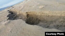 Agriculture land collapses in Quetta valley, in Pakistan's Baluchistan province. (Photos courtesy of University of Baluchistan)