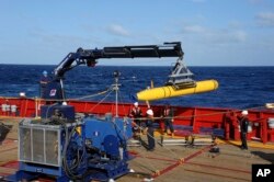 File - The United States said last weekend that it would only contribute its sophisticated Bluefin-21 underwater drone for one more month in the search for missing Malaysia Airlines flight MH370.