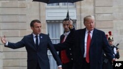 Fransa prezidenti Emmanuel Makron və ABŞ prezidenti Donald Tramp