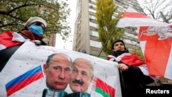 Протест біля будівлі посольства Білорусі у Києві 13 листопада 2020 р.