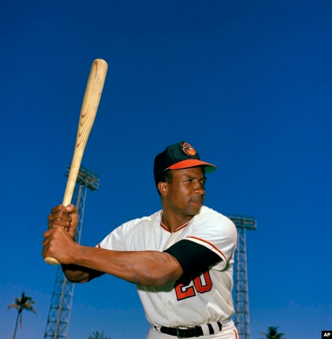 Outfielder Frank Robinson of the Baltimore Orioles poses for photo in 1967.