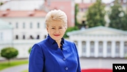Lithuanian President Dalia Grybauskaite at the presidential palace in Vilnius, July 4, 2014. (Vera Undritz/VOA)