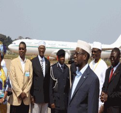 Le président somalien Sheikh Sharif Sheikh Ahmed à Kampala