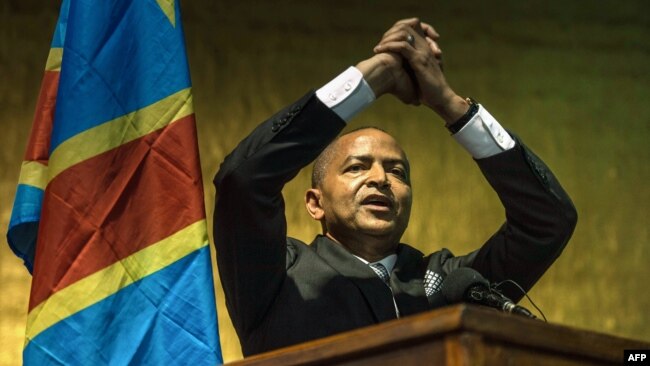 L'opposant congolais Moïse Katumbi lors du lancement de son mouvement politique "Ensemble pour le changement" à Johannesburg, le 12 mars 2018.