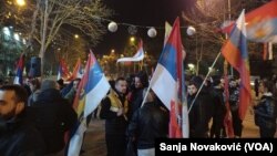 Protesti pristalica Vlade Crne Gore, u Podgorici, 30. januara 2022. (Foto: VoA)