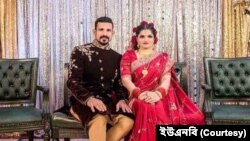 ক্রিকেটার নাসির হোসেন ও তার স্ত্রী তামিমা সুলতানা তাম্মী। (ছবি- ইউএনবি) 