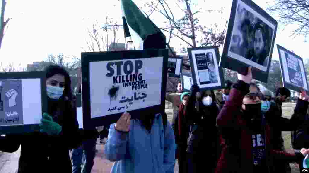 تظاهرات در شهر واشنگتن برای حمایت از زنان افغانستان و اعتراض به طالبان (یکشنبه ۱۰ بهمن)