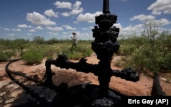 Forgotten, unplugged wellheads and flowlines like this one near Crane, Texas, threaten human, animal health and the environment.