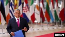 FILE — Hungary's Prime Minister Viktor Orban arrives for a European Union leaders summit in Brussels, Belgium, May 30, 2022.