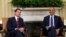 President Barack Obama, right, meets with Mexican President Enrique Pena Nieto, left, in the Oval Office of the White House in Washington, July 22, 2016.